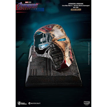 Avengers: Endgame Master Craft Iron Man MARK50 Helmet Battle Damaged Statue - BUCKET POPCORN